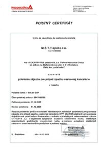 Poistny certifikat